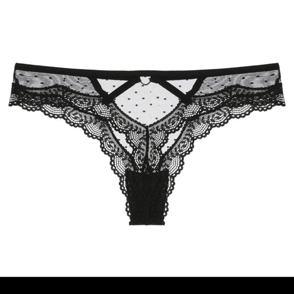 Women's Sexy Lace Black Heart Panty - Picture 3 of 10